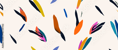 Hand drawn contemporary abstract print. Creative collage seamless pattern. Fashionable template for design.
