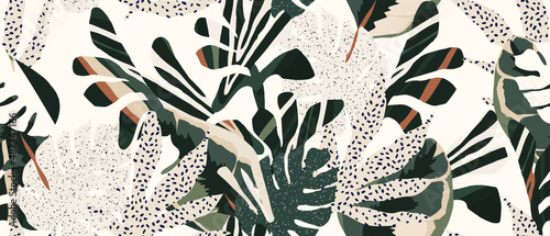 Fotografia Hand drawn modern plant abstract print