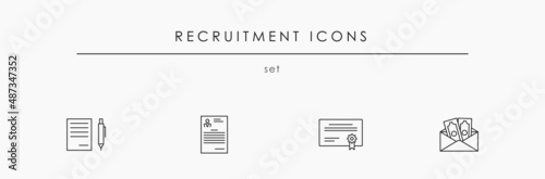 Recruitment icon set. Icons for hiring vector in isolation