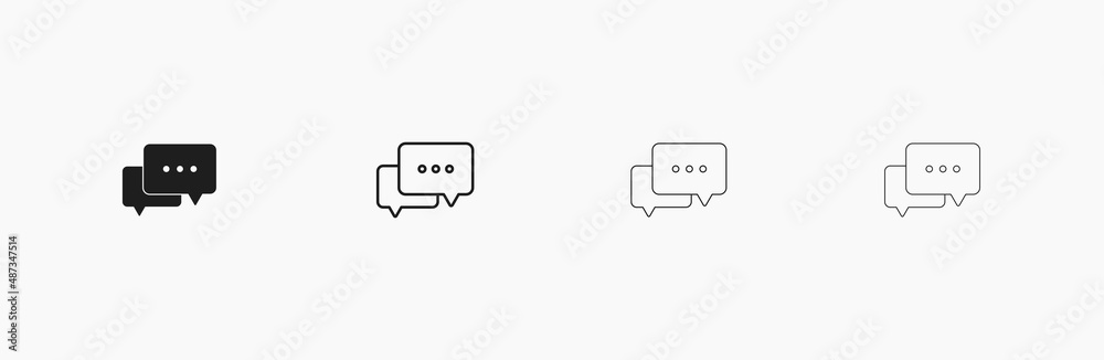 Message flat icon. Linear dialog icon for social media vector Message flat icon. Linear dialog icon for social media vector