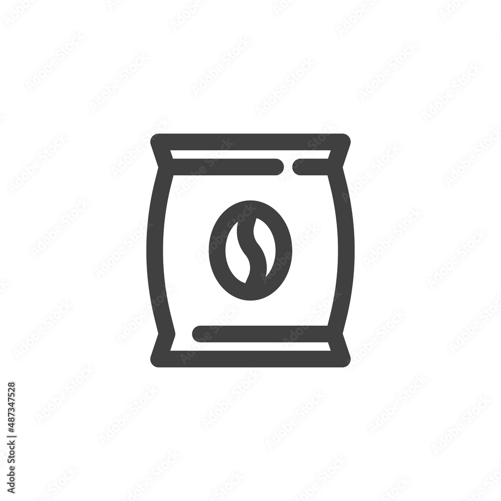 Coffee bean packaging line icon Coffee bean packaging line icon