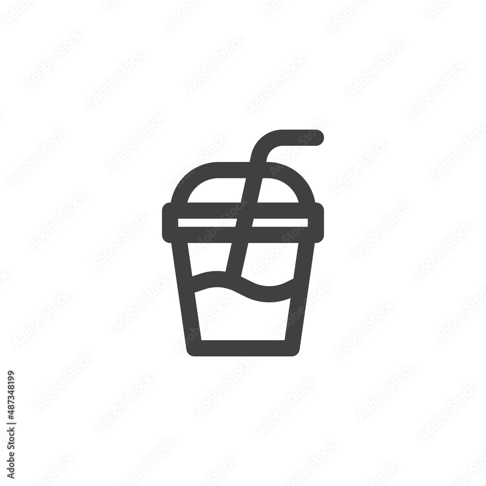 Ice coffee cup line icon Ice coffee cup line icon