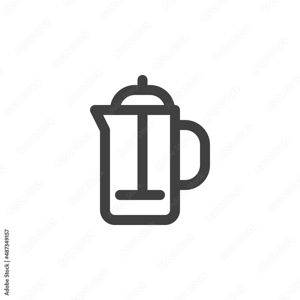 French press line icon French press line icon