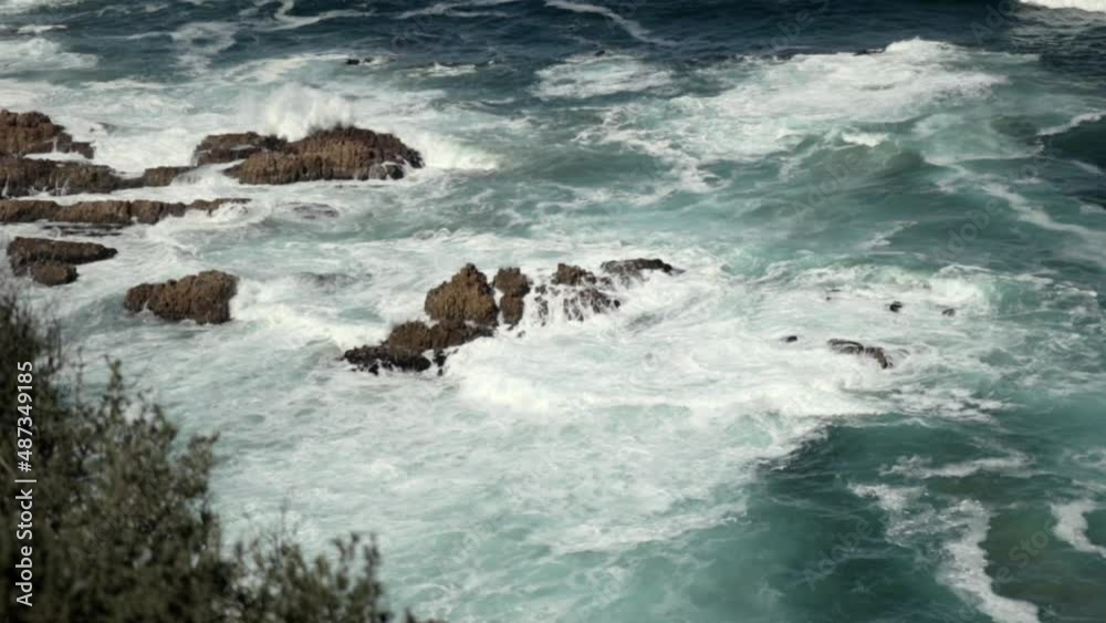 View of Crashing Waves in the Indian Ocean from Lookout Point at Knysna Heads South Africa View of Crashing Waves in the Indian Ocean from Lookout Point at Knysna Heads South Africa