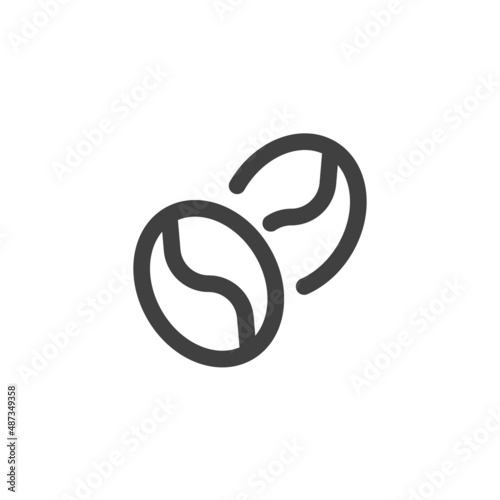 Coffee beans line icon