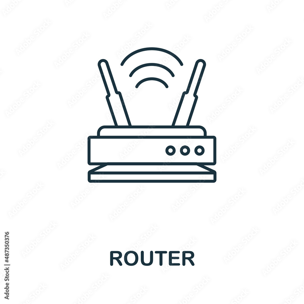 Router icon. Line element from technology collection. Linear Router icon sign for web design, infographics and more. Router icon. Line element from technology collection. Linear Router icon sign for web design, infographics and more.