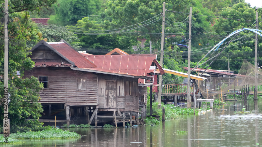 rural life near the canal in Thailand. rural life near the canal in Thailand.