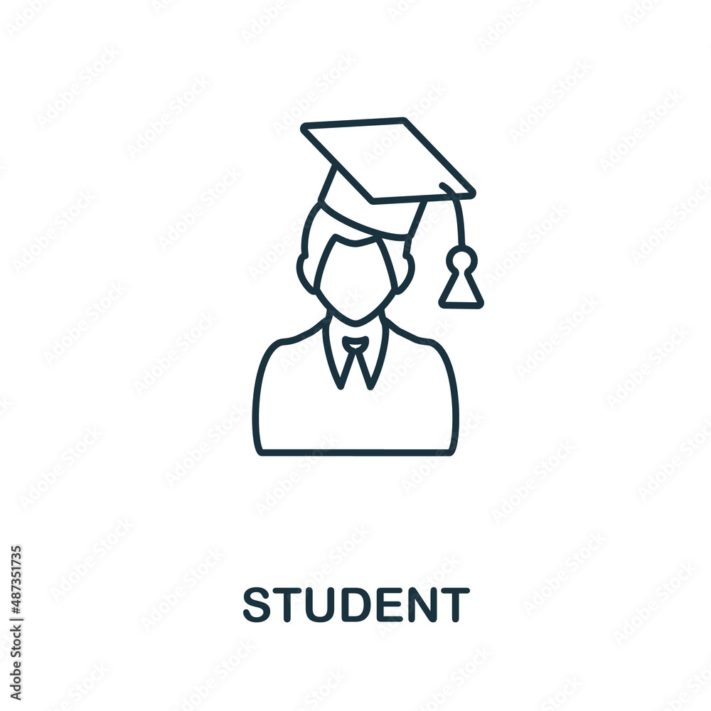 Student icon. Line element from university collection. Linear Student icon sign for web design, infographics and more. Student icon. Line element from university collection. Linear Student icon sign for web design, infographics and more.