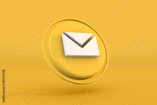 3d message icon  a modern email concept  on isolate background photo