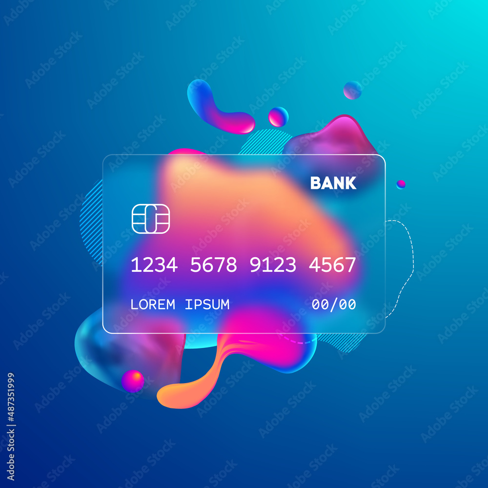 glass-morphism-credit-card-template-plastic-rectangle-of-transparent