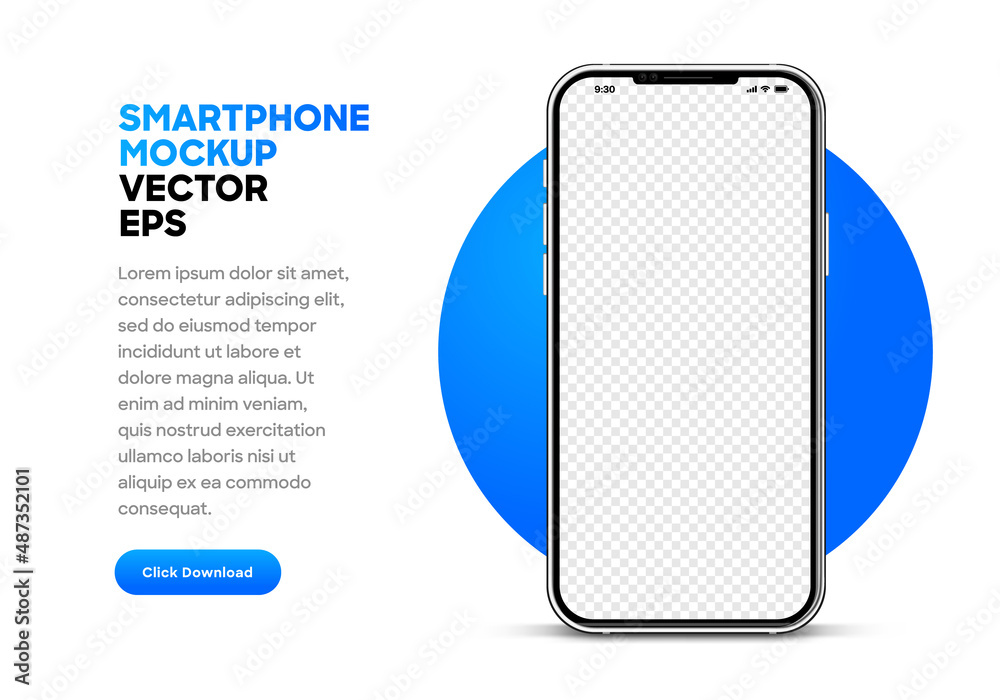 3d high quality vector mobile mockups. Ultra realistic smartphone ...