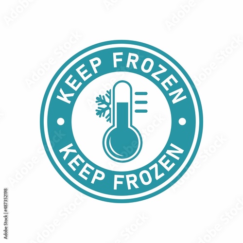 Keep frozen with thermometer logo vector template. Suitable for product label