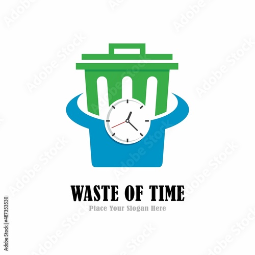 Waste time vector logo template. Suitable for business, web, art and symbol