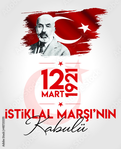 Fotografie, Obraz 12 Mart istiklal marsinin kabulu translate: 12 March  the acceptance of the nati