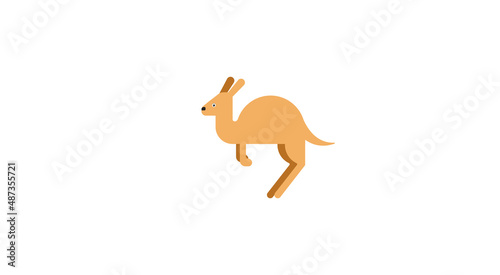 Kangaroo vector flat icon. Roo animal vector. Isolated kangaroo emoji illustration