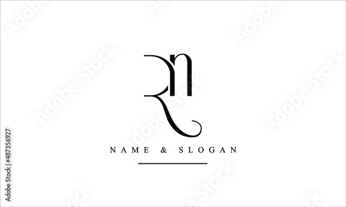 RN, NR, R, N abstract letters logo monogram