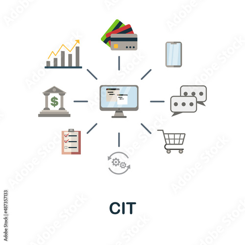 Cit flat icon. Colored element sign from bussines profession collection. Flat Cit icon sign for web design, infographics and more.