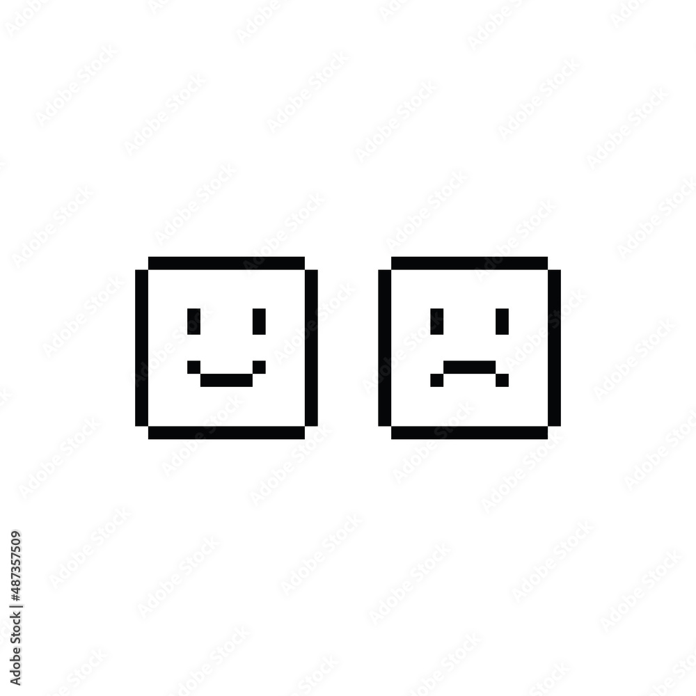 Pixel art smile icon vector pixel Emoticon Pixel art smile icon vector pixel Emoticon