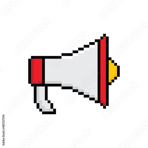 pixel megaphone icon vector pixelated  loudspeaker sign for 8bit games 