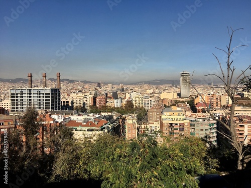 View from the top of Barcelona Spain .