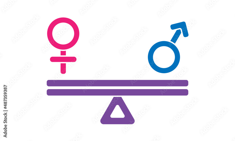 Gender equity symbol, illustration. Vector design. Gender equity symbol, illustration. Vector design.