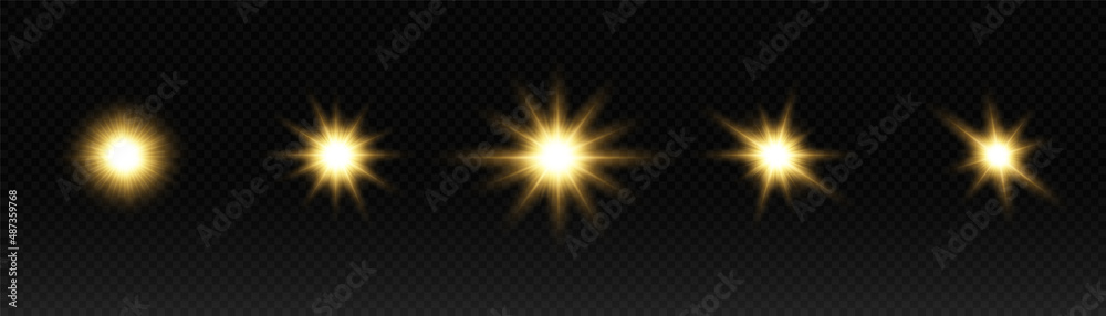 Shining light effect isolated on transparent background, yellow light particle glare bright star. Shining light effect isolated on transparent background, yellow light particle glare bright star.