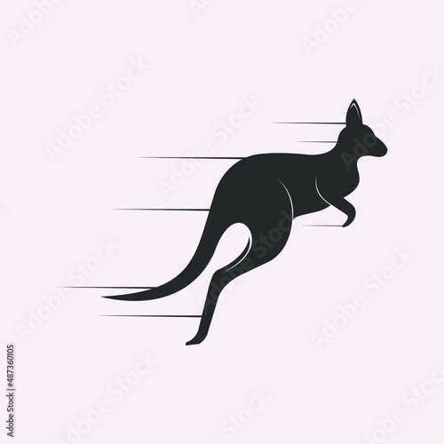 wildlife animal silhouette jumping kangaroo element