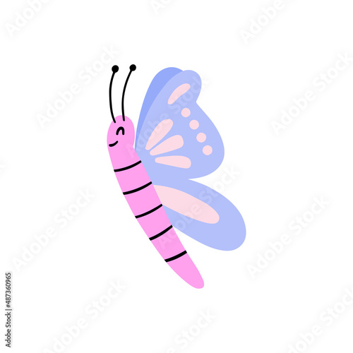 Cute Butterfly Hand-drawn Vector Illustration