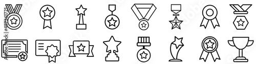 Awards icon vector set. trophy illustration sign collection. winner symbol.