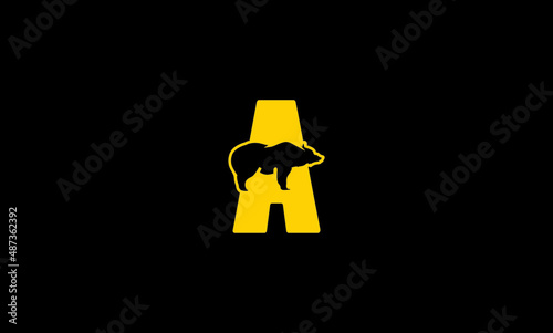 letter A negative space icon initial icon design and illustration