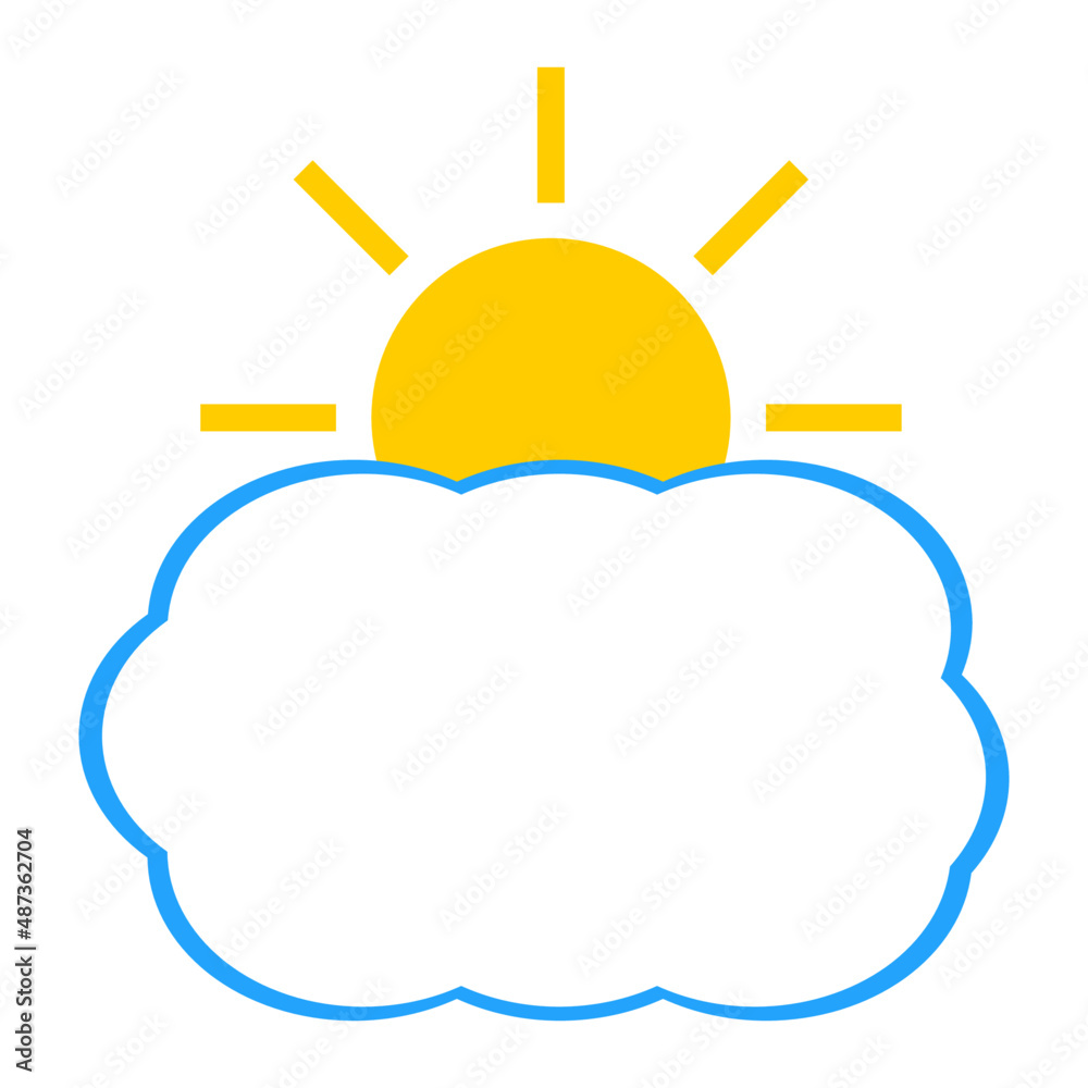 sun and clouds on white background sun and clouds on white background