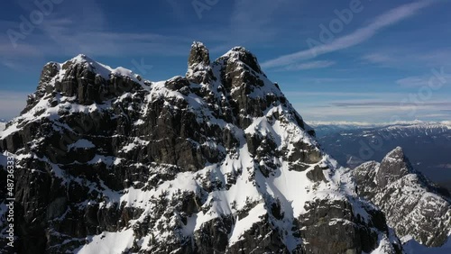 Beautiful view of Sky Pilot mountain in Squamish, BC, Canada photo