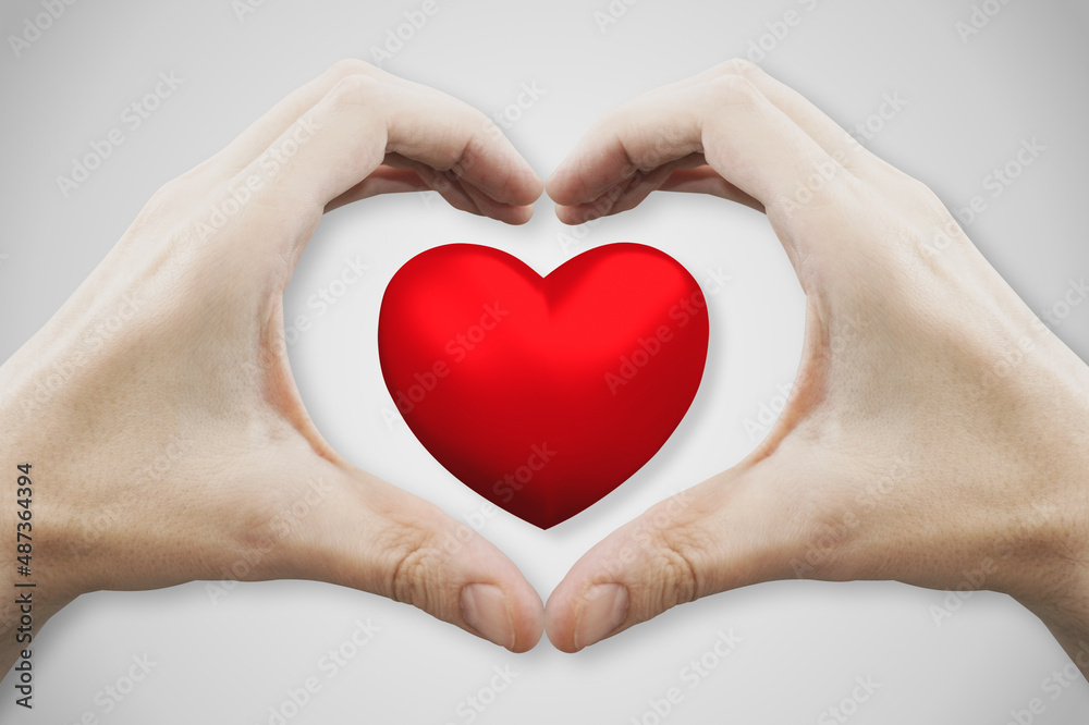 Heart forming heart shape - love concept - 3D rendering Heart forming heart shape - love concept - 3D rendering