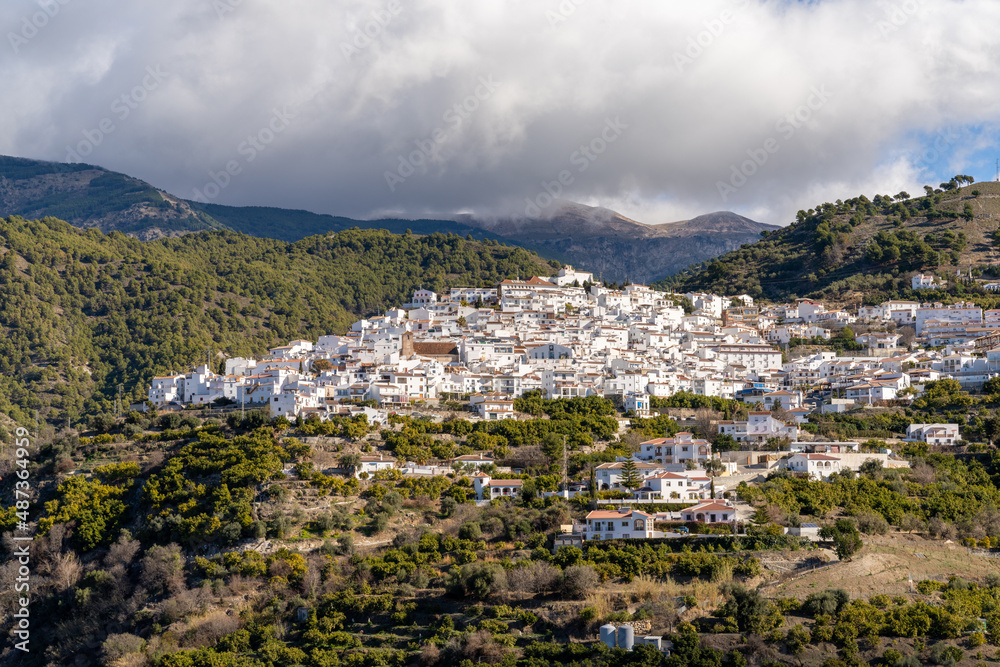 whitewashed village in the hills above Malaga in the Andalusian backcountry