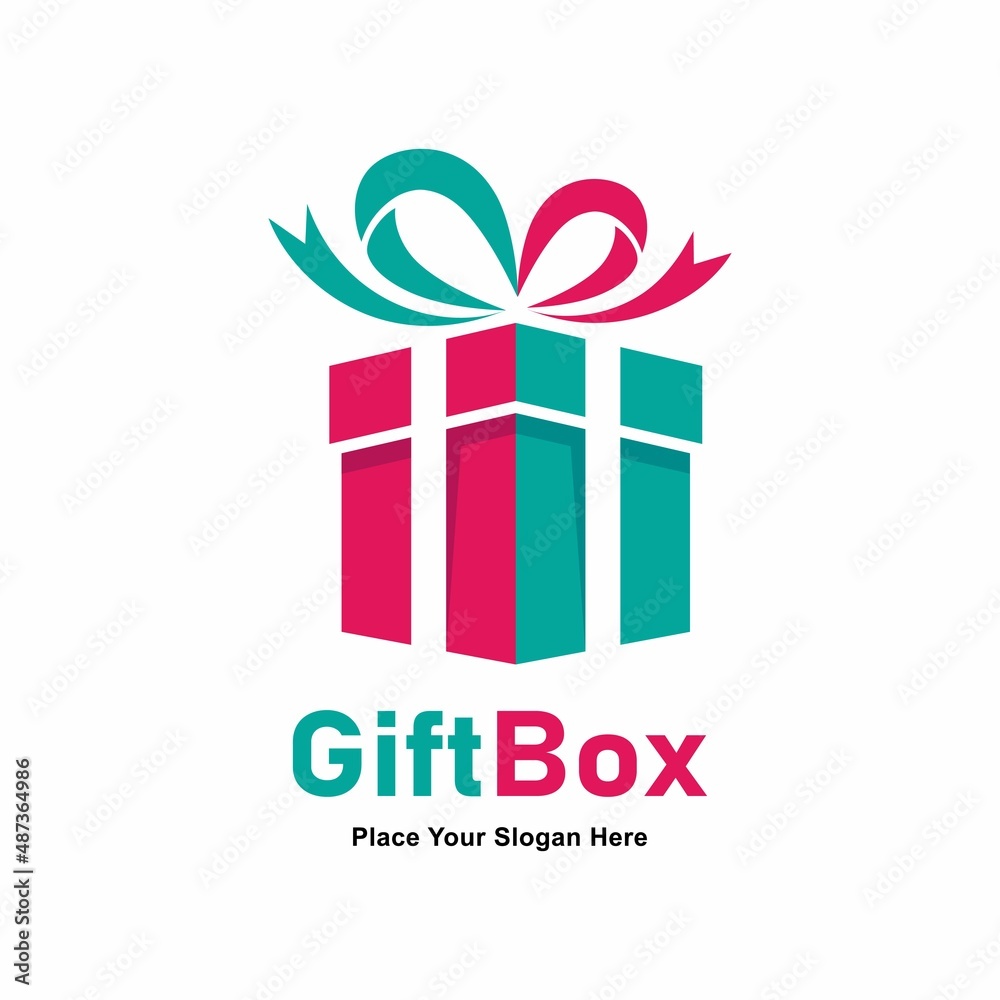 Gift box present vector logo template. Suitable for business, store, celebration and abstract symbol