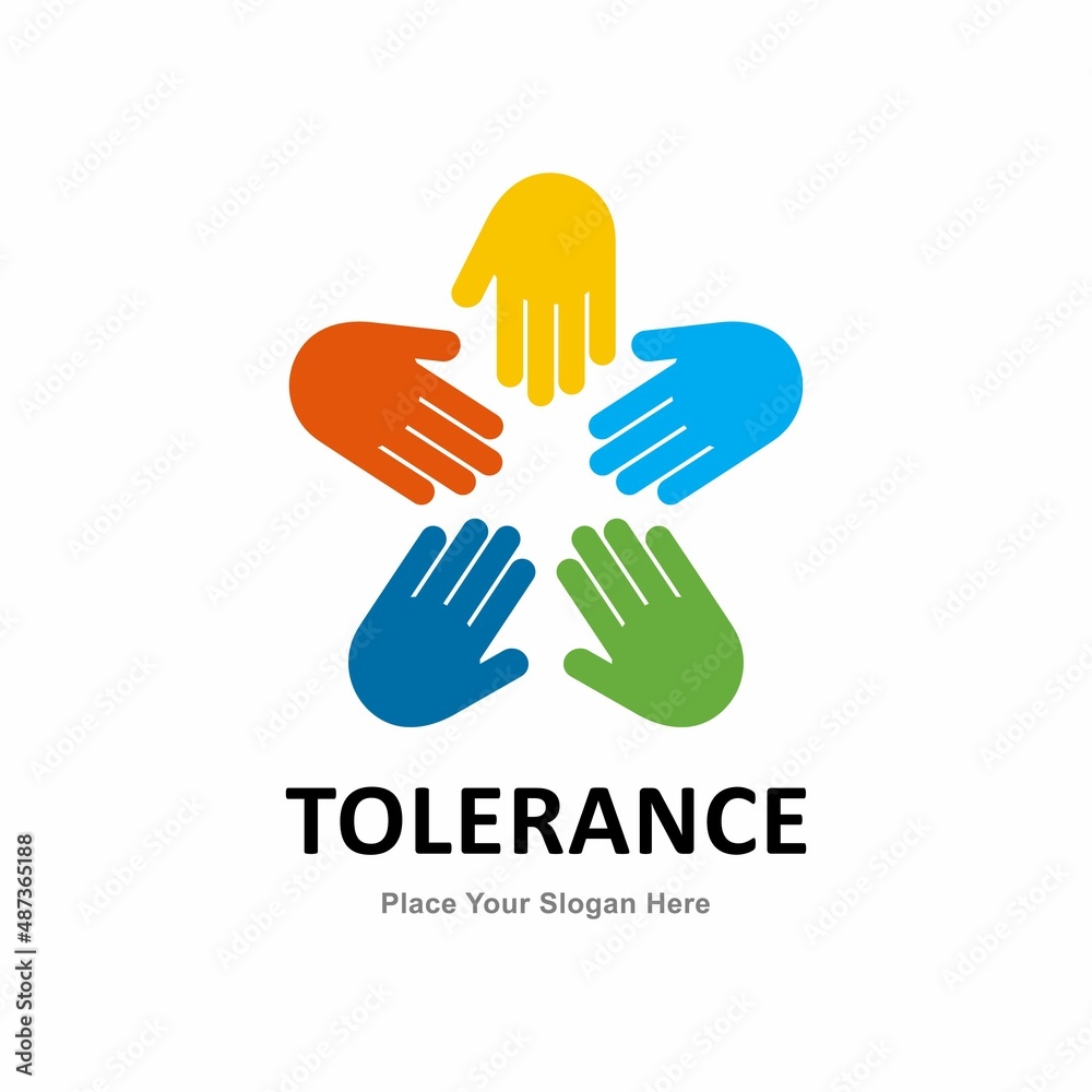 Tolerance hand people vector logo DESIGN. Suitable for business, web, art, solidarity and social Tolerance hand people vector logo DESIGN. Suitable for business, web, art, solidarity and social