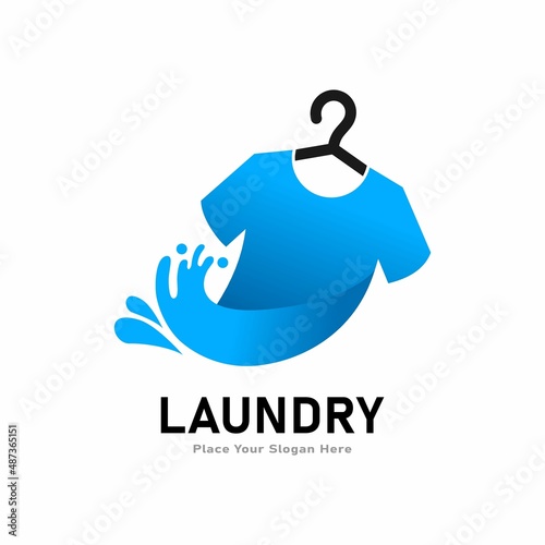 Cloth laundry vector logo template. Suitable for business, web, wardrobe and art