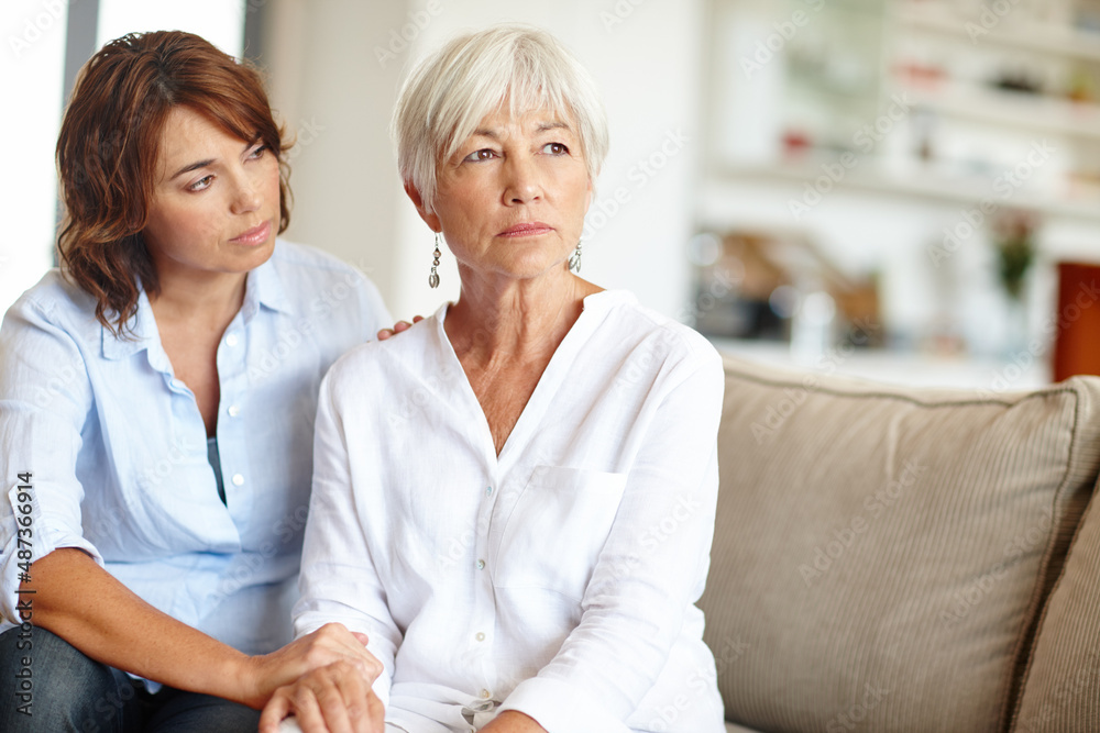 Whats on your mind, Mom. Shot of a woman supporting her elderly mother through a difficult time. Whats on your mind, Mom. Shot of a woman supporting her elderly mother through a difficult time.