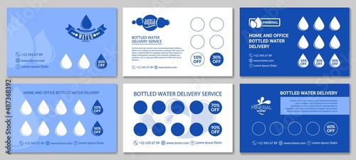 Bottled water delivery service loyalty card set photo