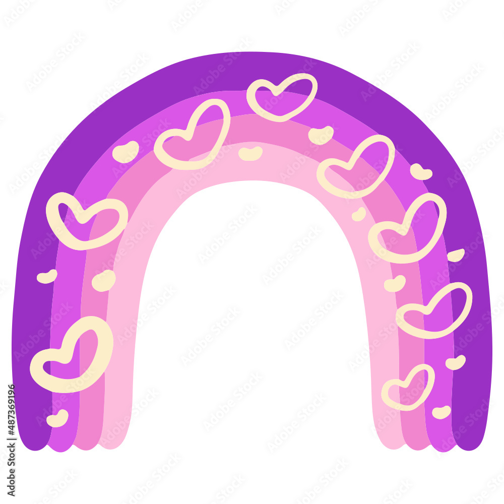 Cute Colorful Rainbow Illustration Clip Art Stock Vector | Adobe Stock