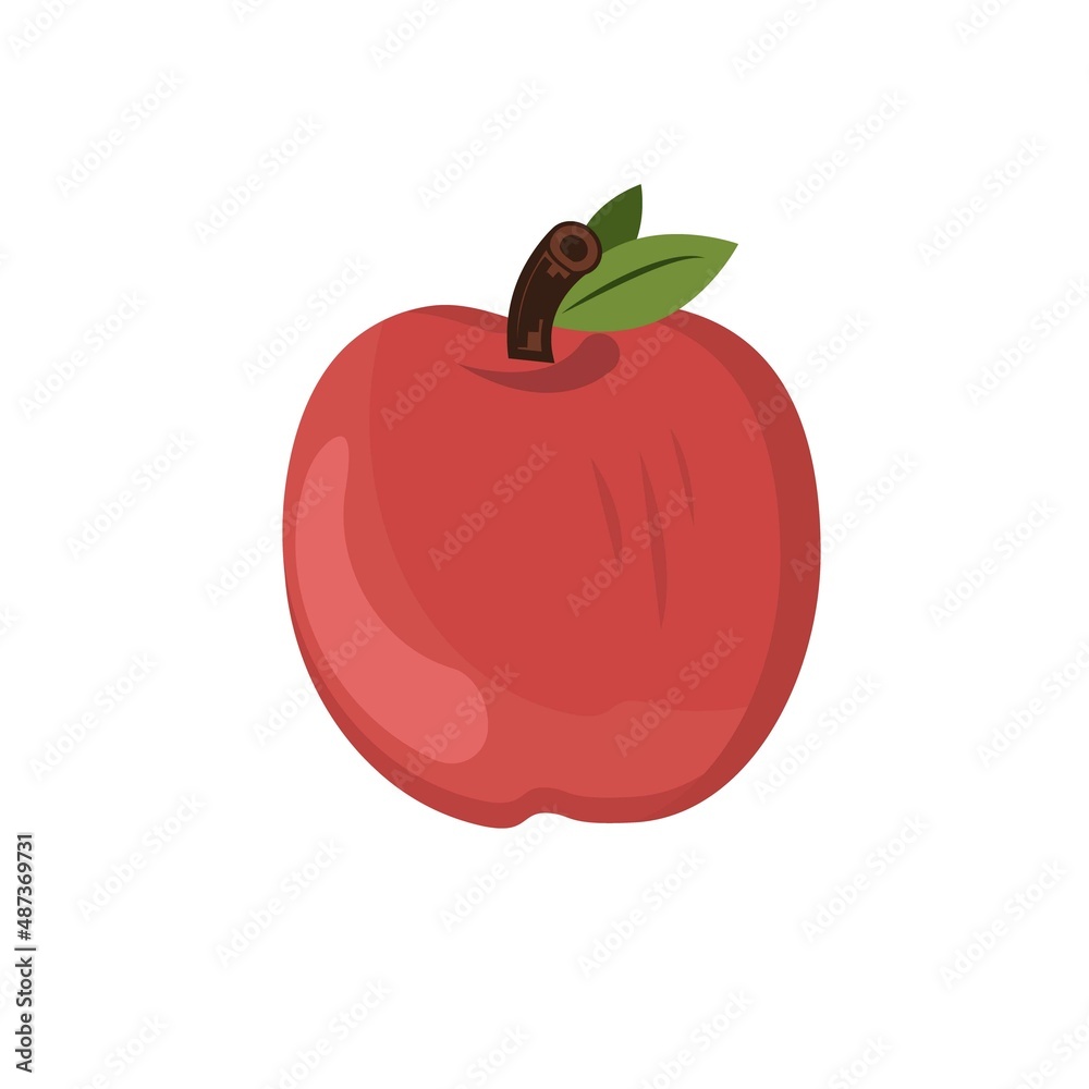 Vector red apple isolated on white Vector red apple isolated on white