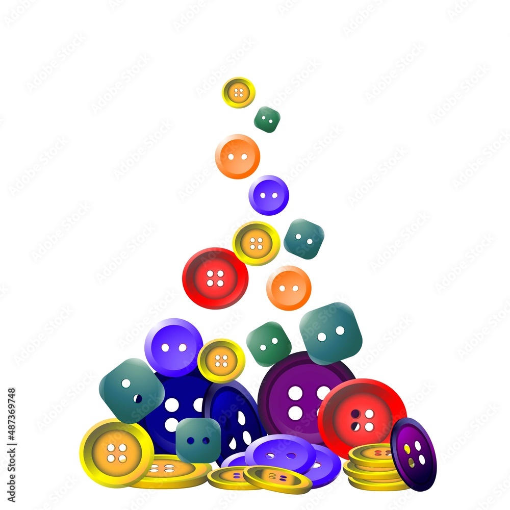 Vector illustration of buttons falling down. Vector illustration of buttons falling down.