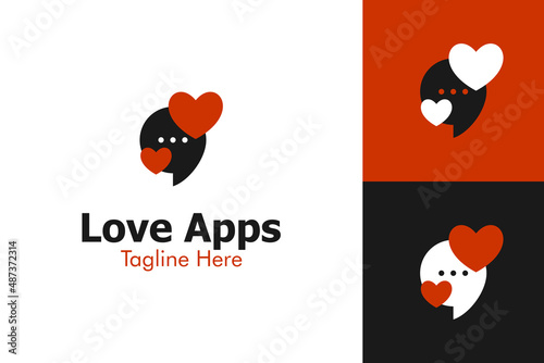 Illustration Vector Graphic of Love Apps Logo. Perfect to use for Technology Company