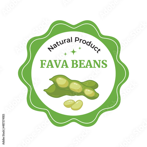 fava beans retro vegetable sticker label