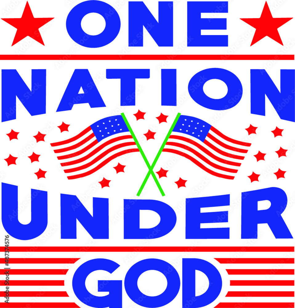 Obraz premium one nation under god 4th of July cut file Bundle, July 4th SVG, United Stated Independence Day cut file quotes, Cut Files for Cutting Machines like Cricut and Silhouette 