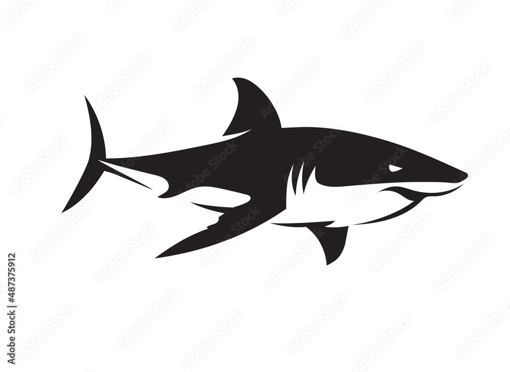 abstract simple shark logo vector