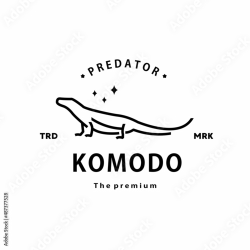 vintage retro hipster comodo logo vector outline monoline art icon