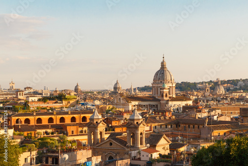 City of Rome  Italy  at sunset in summer