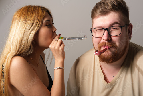 Man and woman to have fun, holiday