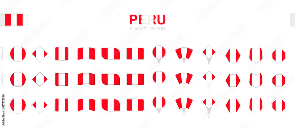 Large collection of Peru flags of various shapes and effects. Large collection of Peru flags of various shapes and effects.